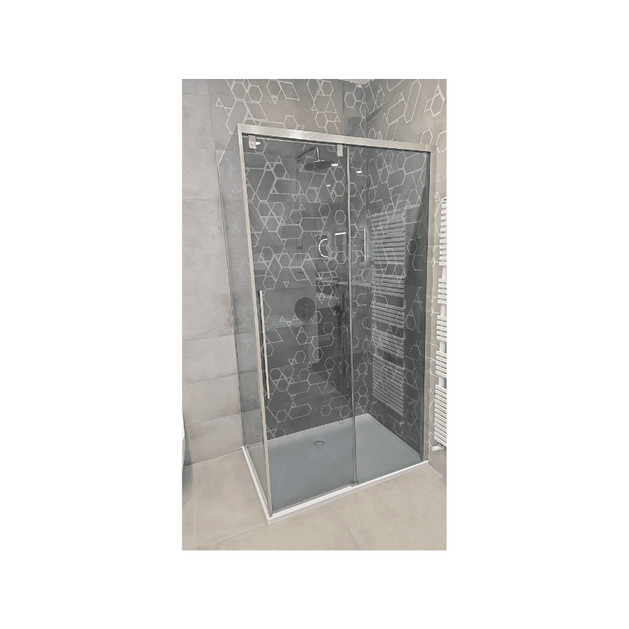 KOMPLET DUOMO  tuš kabina  120x80  nickel satin profil, transparent siva  iz izložbe